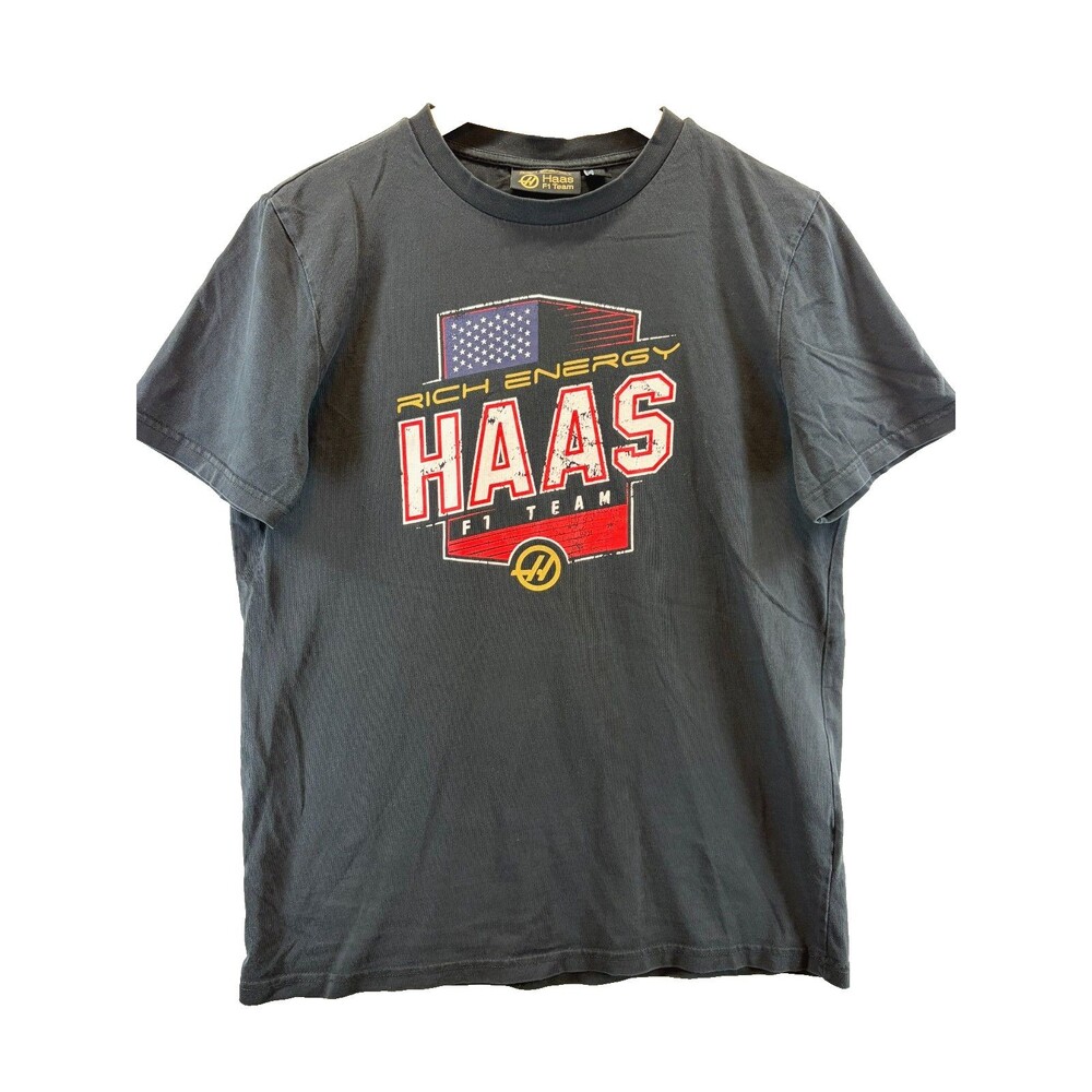 Authentic Rich Energy Haas F1 Team Shirt 2019 Graphic Black Racing Sz M
